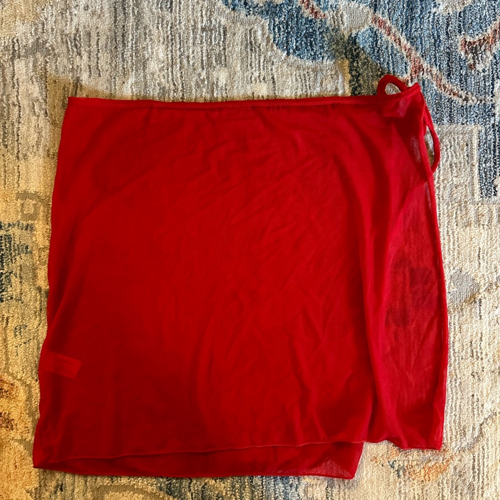 437 Swim Red Coverup Bottoms sz Small